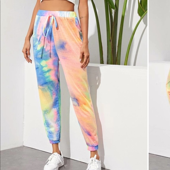 1 LEFT 🌻 Tie Dye High Waist Joggers - Picture 2 of 6